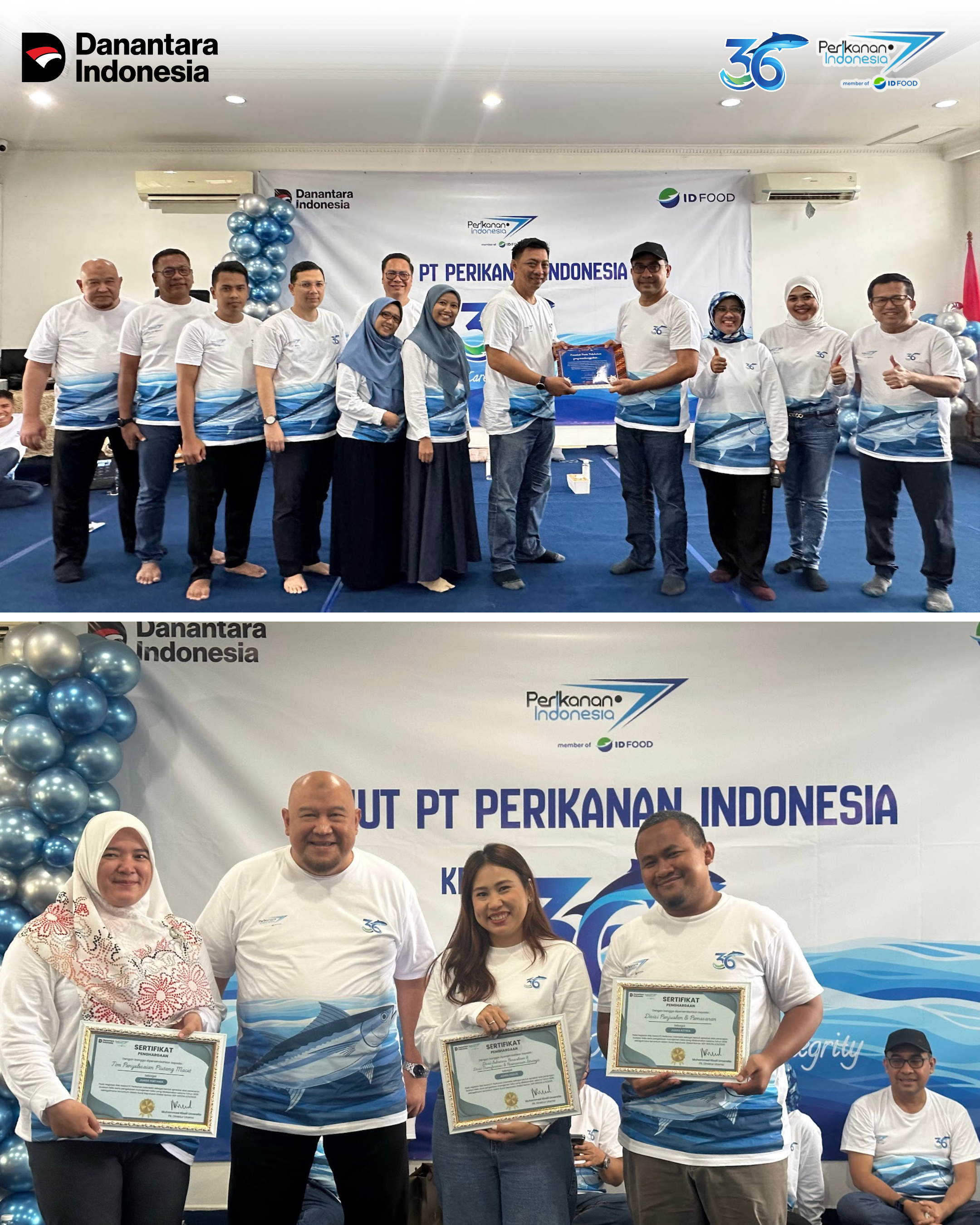 PT Perikanan Indonesia menggelar perayaan ulang tahun ke-36 dengan mengangkat tema One Team, One Care, One Growth by Integrity
