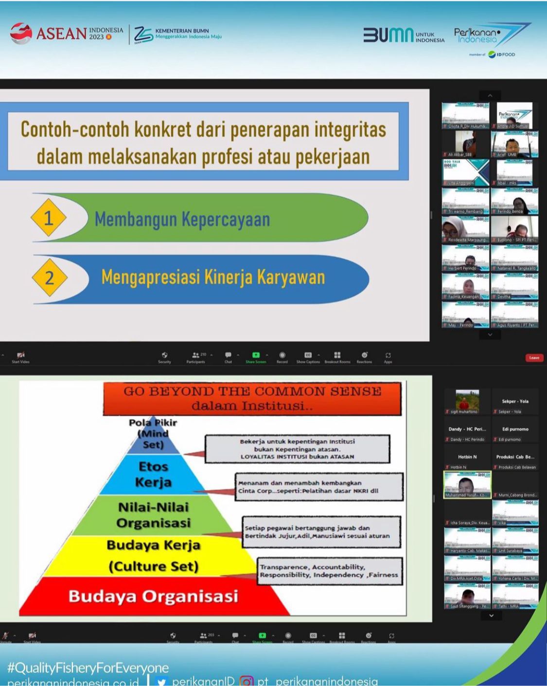 Board of Commisioners Talk, Tema: Pentingnya Integritas dalam Melaksanakan Profesi.