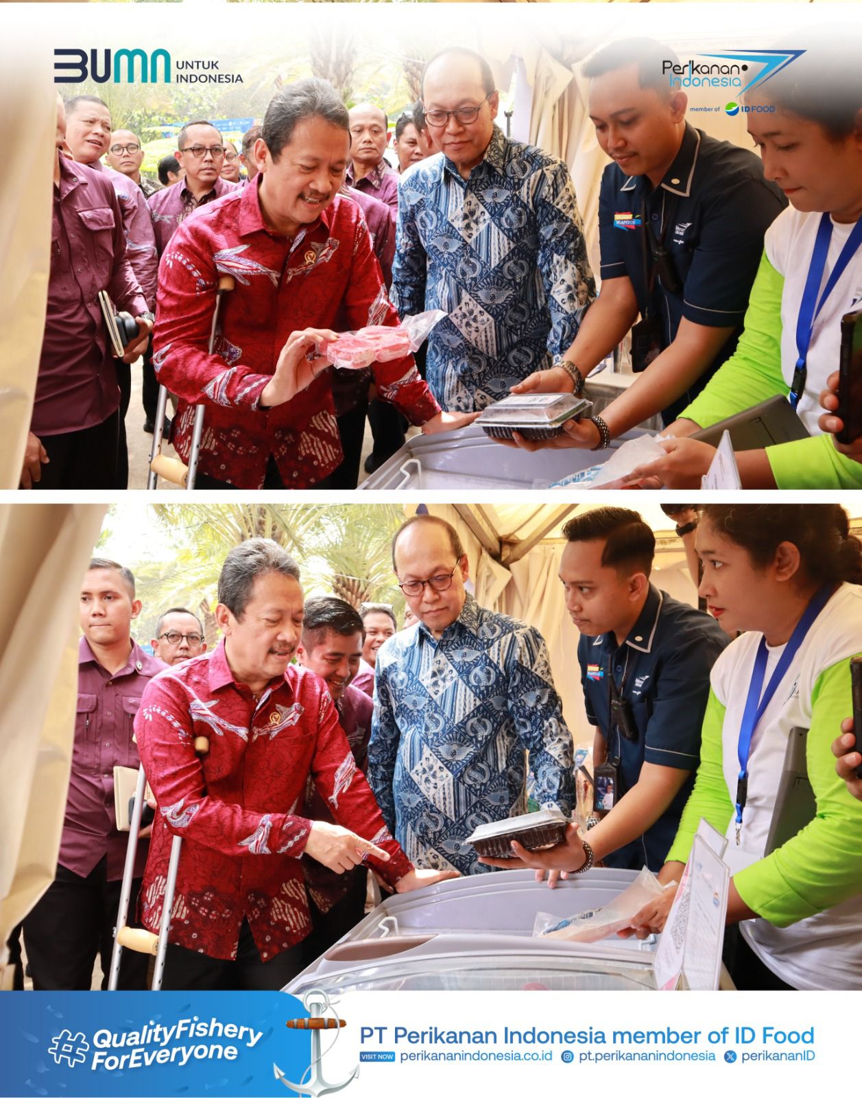 PT Perikanan Indonesia, member of ID FOOD membagikan 650 paket ikan kepada siswa-siswi Sekolah Dasar