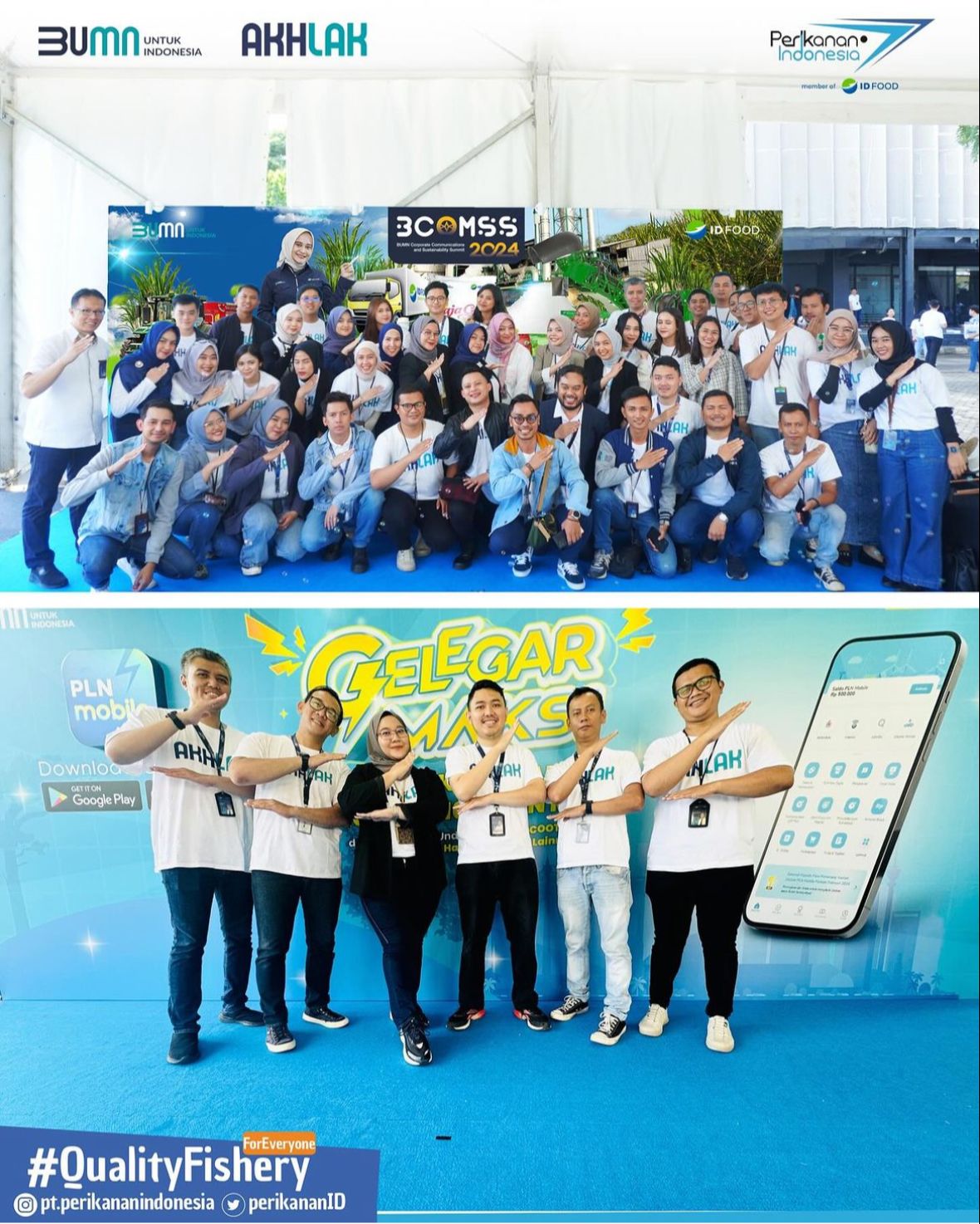 PT Perikanan Indonesia bersama ID FOOD Group menyemarakkan gelaran tahunan BUMN Corporate Communication and Sustainability Summit (BCOMSS) 2024 yang digelar di Tennis Indoor Senayan