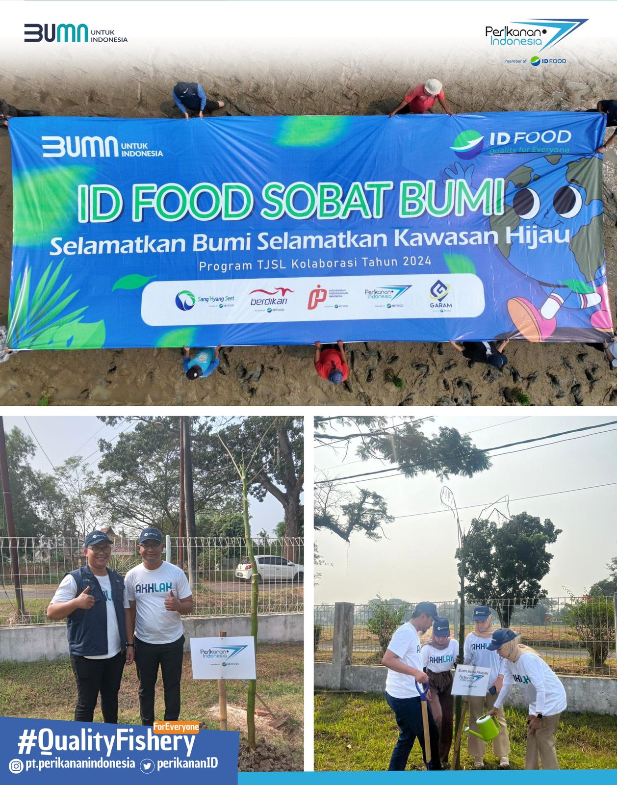 PT Perikanan Indonesia melaksanakan giat kolaborasi program TJSL bersama dengan Holding Pangan ID FOOD Group