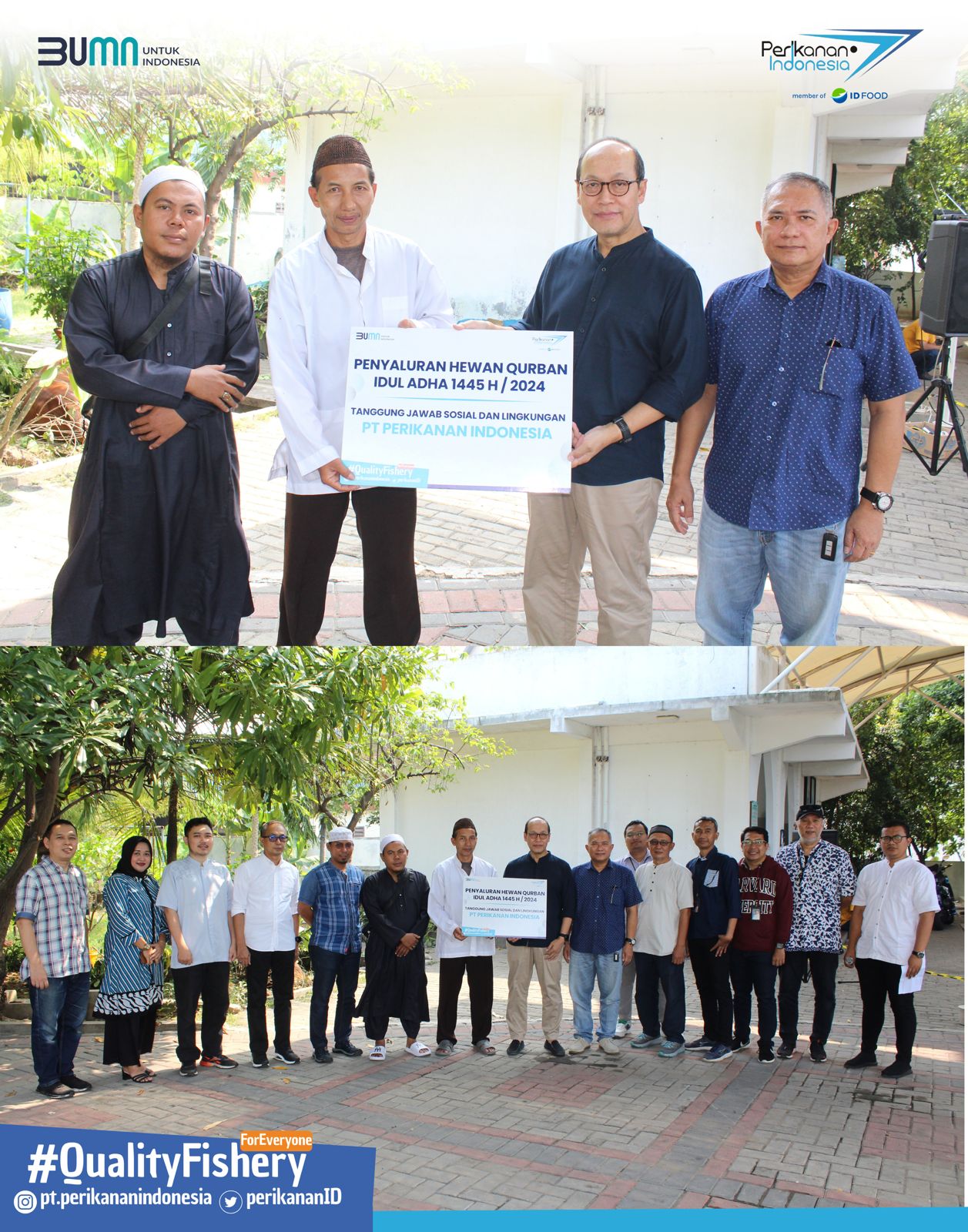 PT Perikanan Indonesia menyalurkan bantuan sosial hewan kurban melalui program TJSL