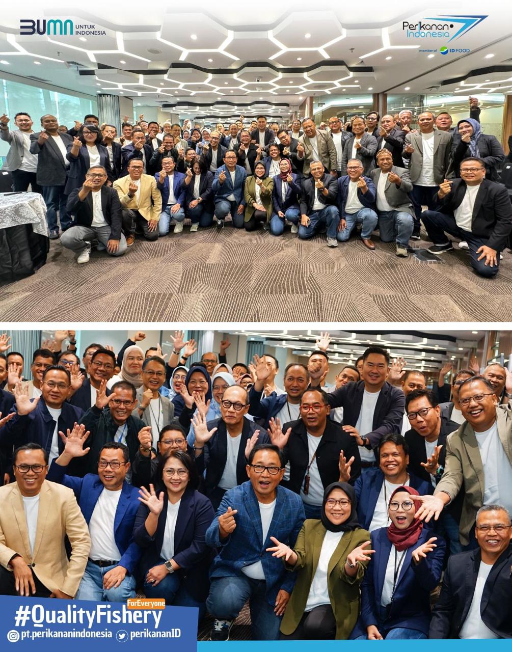 PT Perikanan Indonesia berpartisipasi dan turut serta dalam Townhall Meeting Jajaran Direksi dan Pejabat Struktural ID FOOD Group di Waskita Rajawali Tower