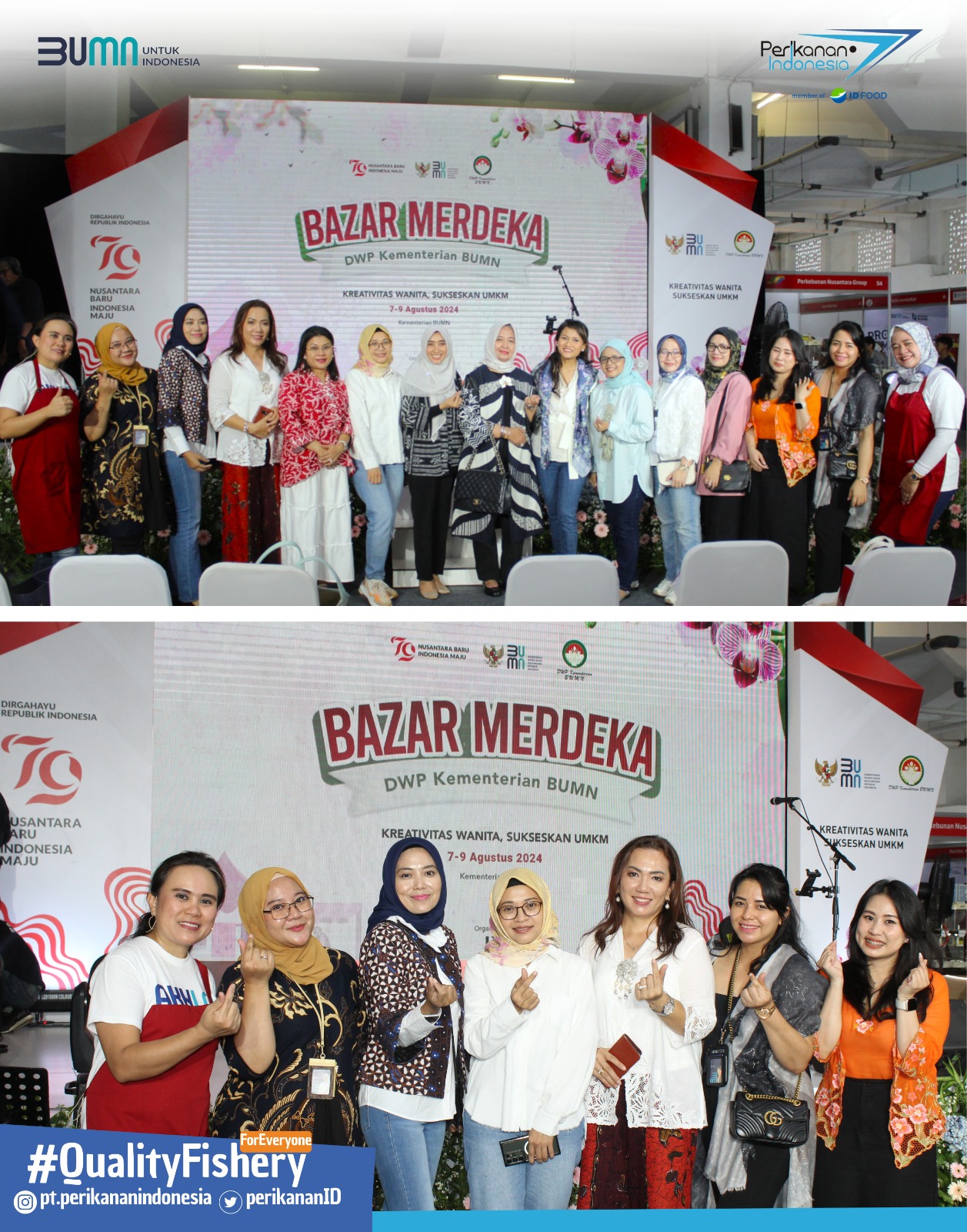 PT Perikanan Indonesia terut serta  meramaikan Bazar Merdeka untuk mendukung UMKM, yang digelar oleh Dharma Wanita Persatuan (DWP)  Kementerian BUMN