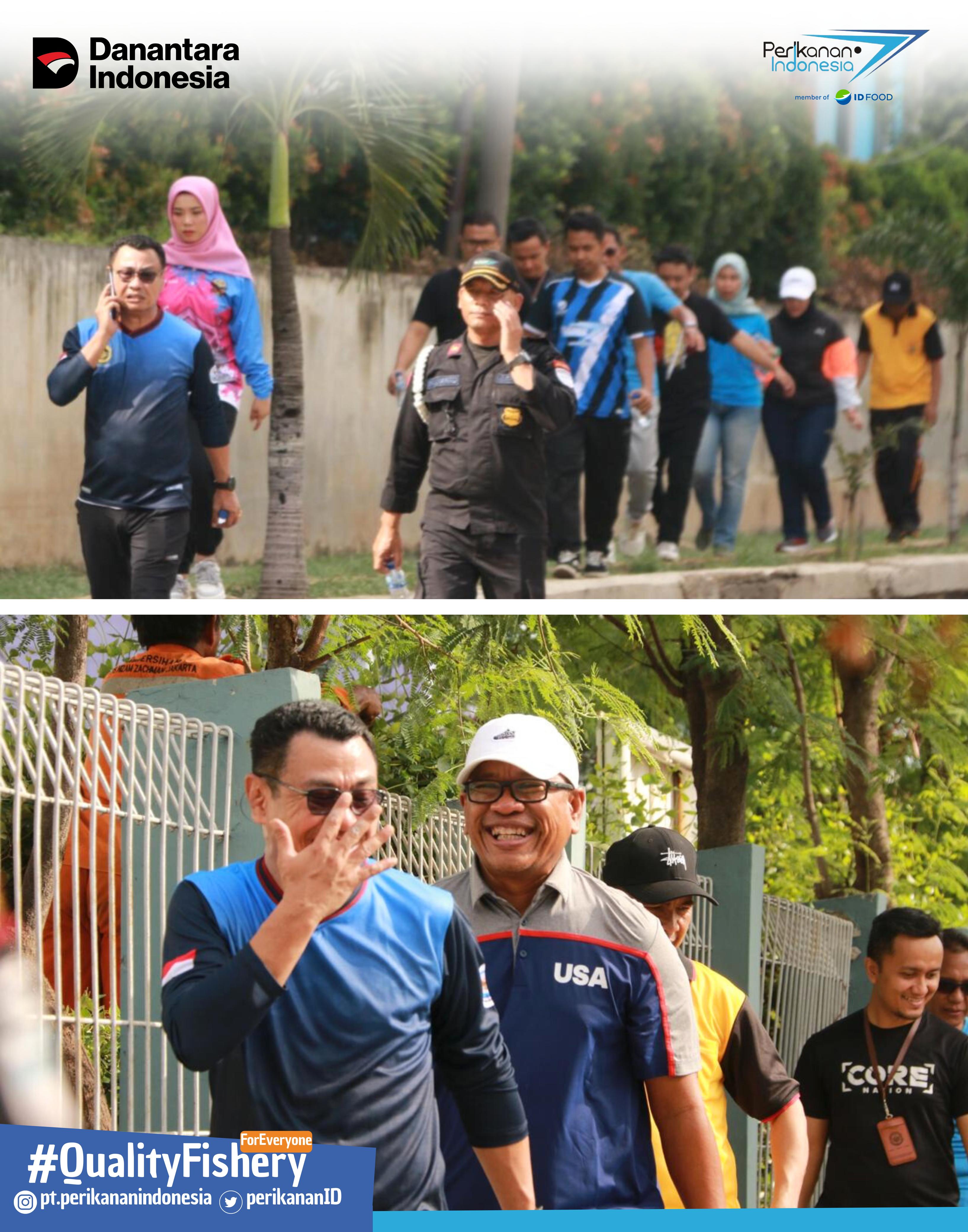 PT Perikanan Indonesia menggelar acara jalan sehat dan coffee morning bersama karyawan dan stakeholder di kawasan Pelabuhan Samudera Nizam Zachman Jakarta