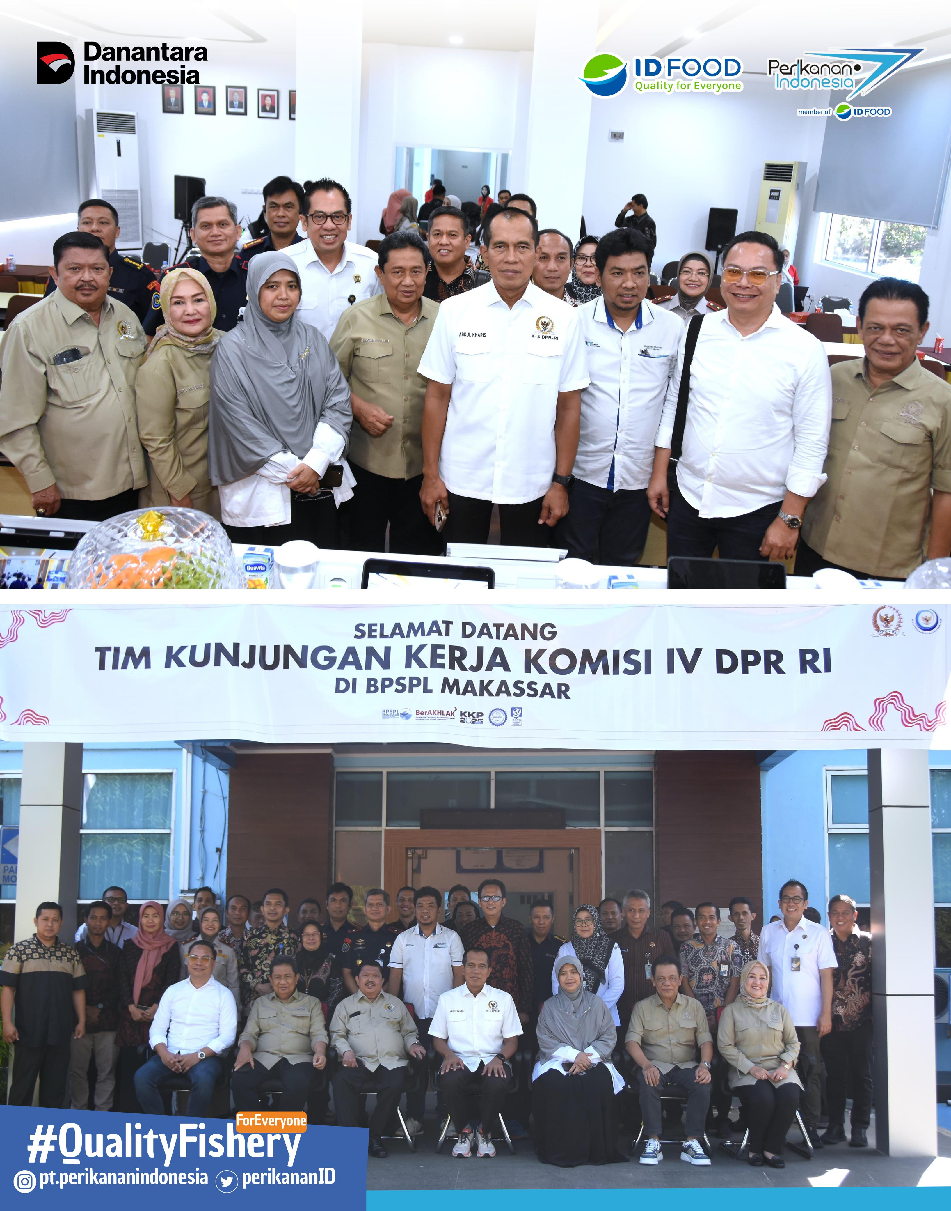 Dorong pemanfaatan sumber daya pesisir laut, PT Perikanan Indonesia dampingi Komisi IV DPR RI kunjungan ke Makassar, Sulawesi Selatan.