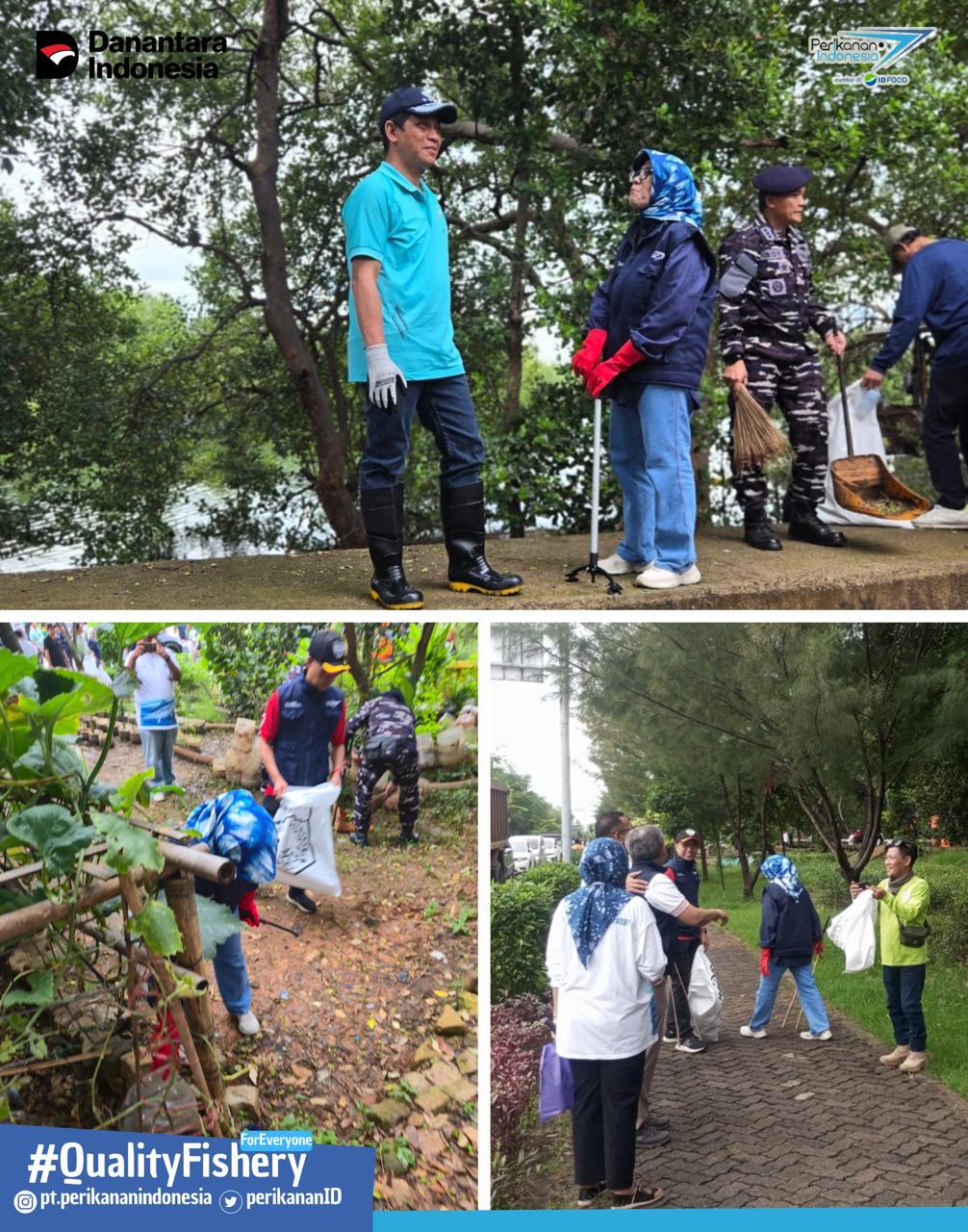 PT Perikanan Indonesia turut berpartisipasi dalam kegiatan bersih kawasan di Pelabuhan Perikanan Samudera Nizam Zachman